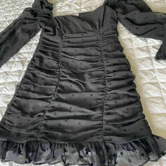 Lovers + Friends Arielle polka dot ruched mini dress - Picture 7 of 14